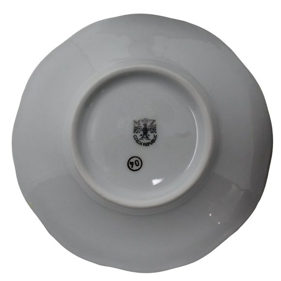 Moritz Zdekauer Czech Republic Iridescent Porcelain Tea Cup And Saucer 12PC Set - Picture 12 of 12